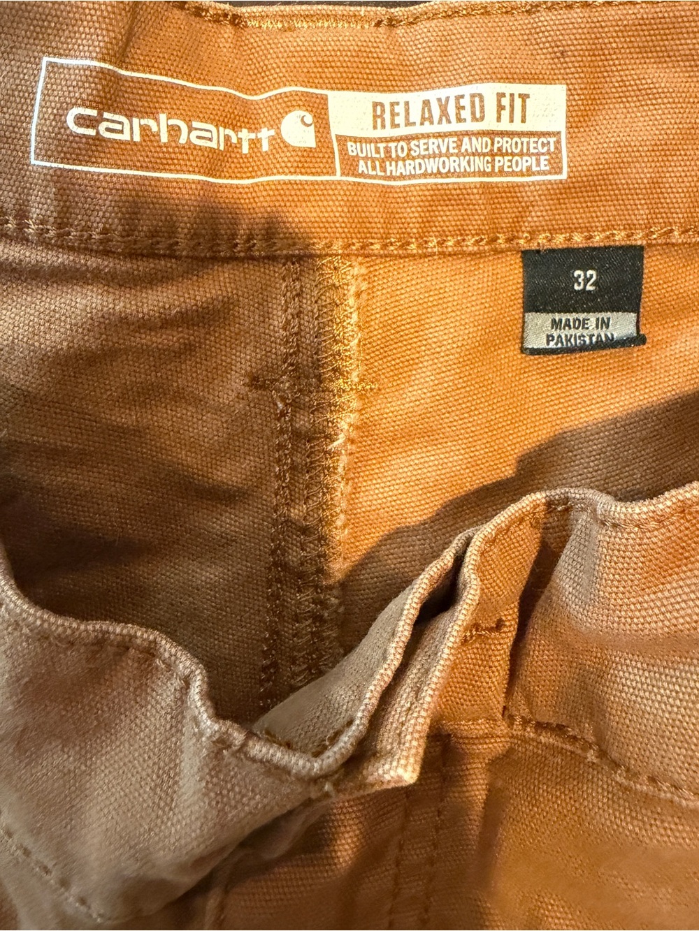 Carhartt Rugged Flex Relaxed Fit Canvas Cargo Work Shorts Brown Men's Size 32 - Picture 3 of 7